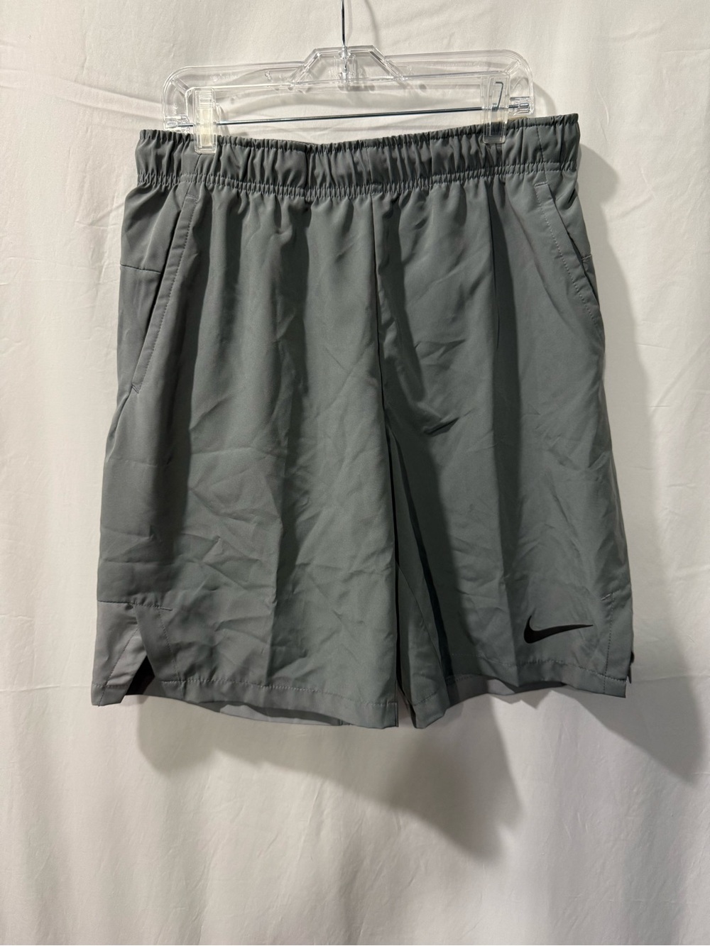 Nike Men's Gray Athletic Training Shorts with Swoosh